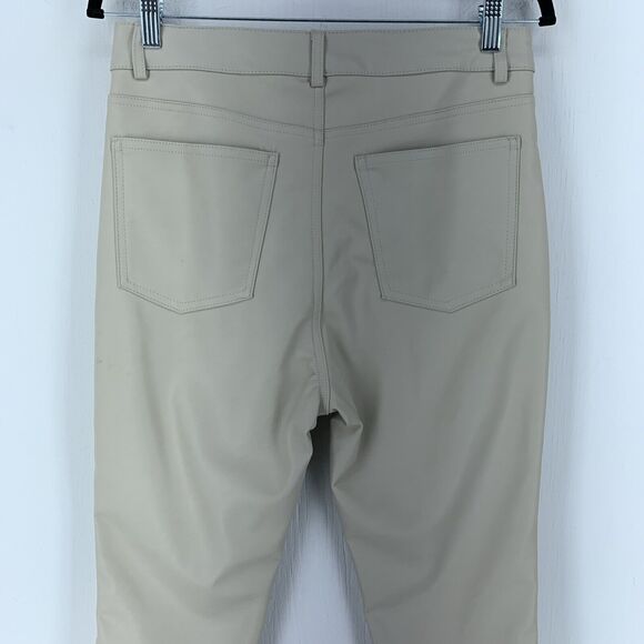 H&M Womens 10 Faux Leather Trousers Pants High Rise Festival Biker Moto Party - Picture 5 of 8